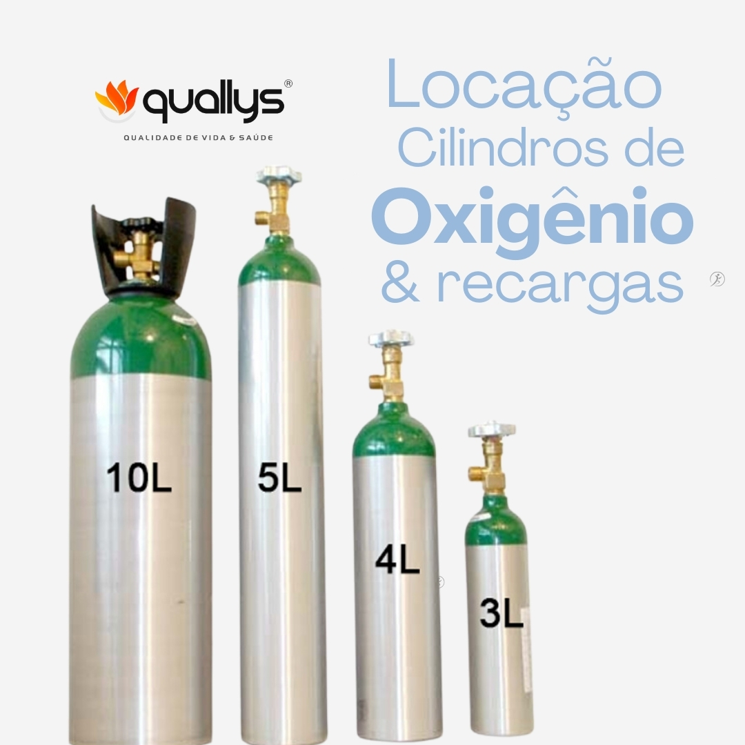 Alugar Cilindro de O2 portátil não é oxigênio para uso contínuo. Ele é indicado para mobilidade e segurança pontual
